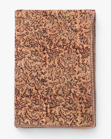 Anarkali Block Print Floral Tablecloth