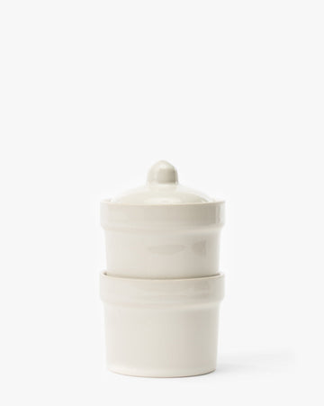 White Stackable Pinch Pots (Set of 2)