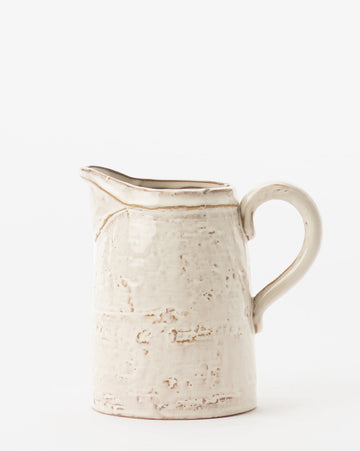 White Stoneware Pitcher