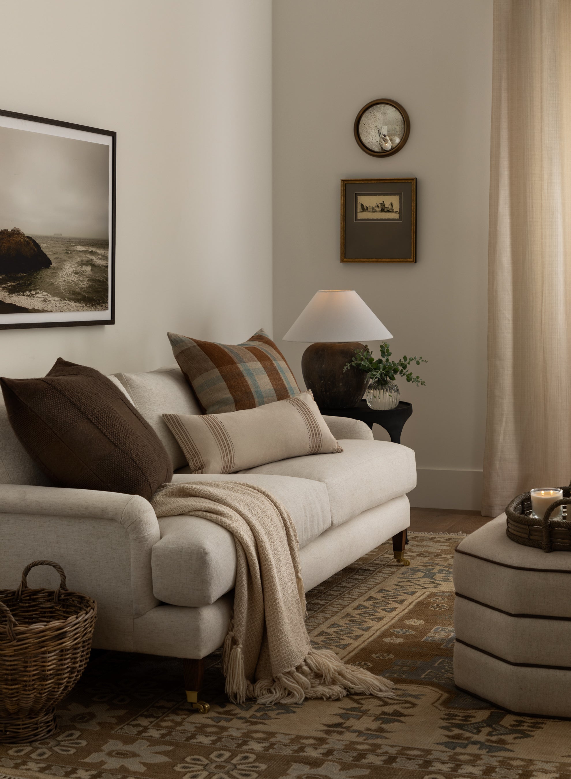 Lucille English Roll Arm Sofa 78"