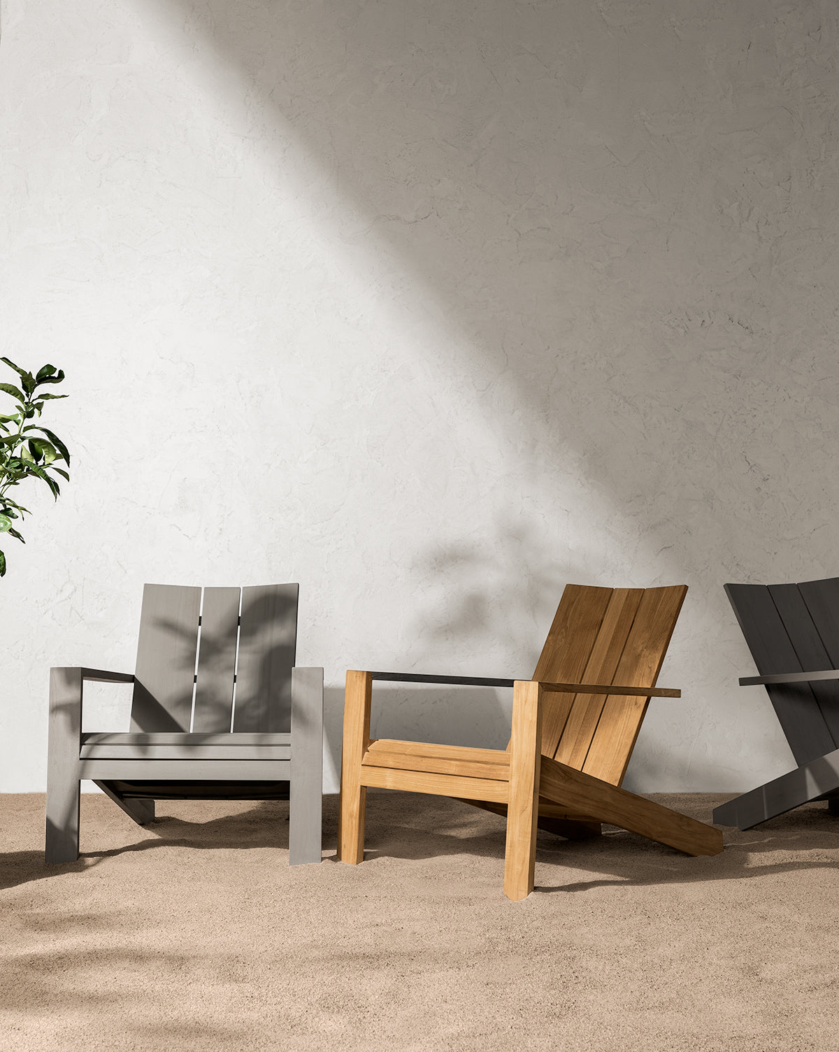 Triby Gray Teak Outdoor Lounge Chair