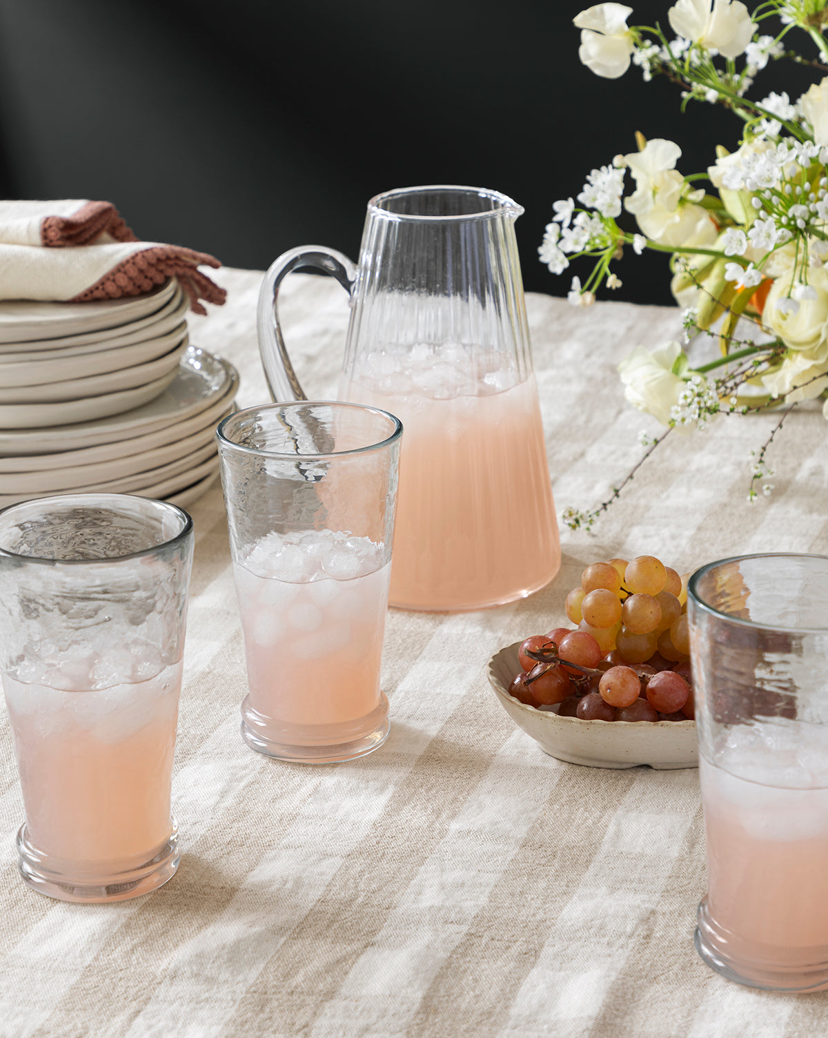 Adonis Ribbed Glass Pitcher