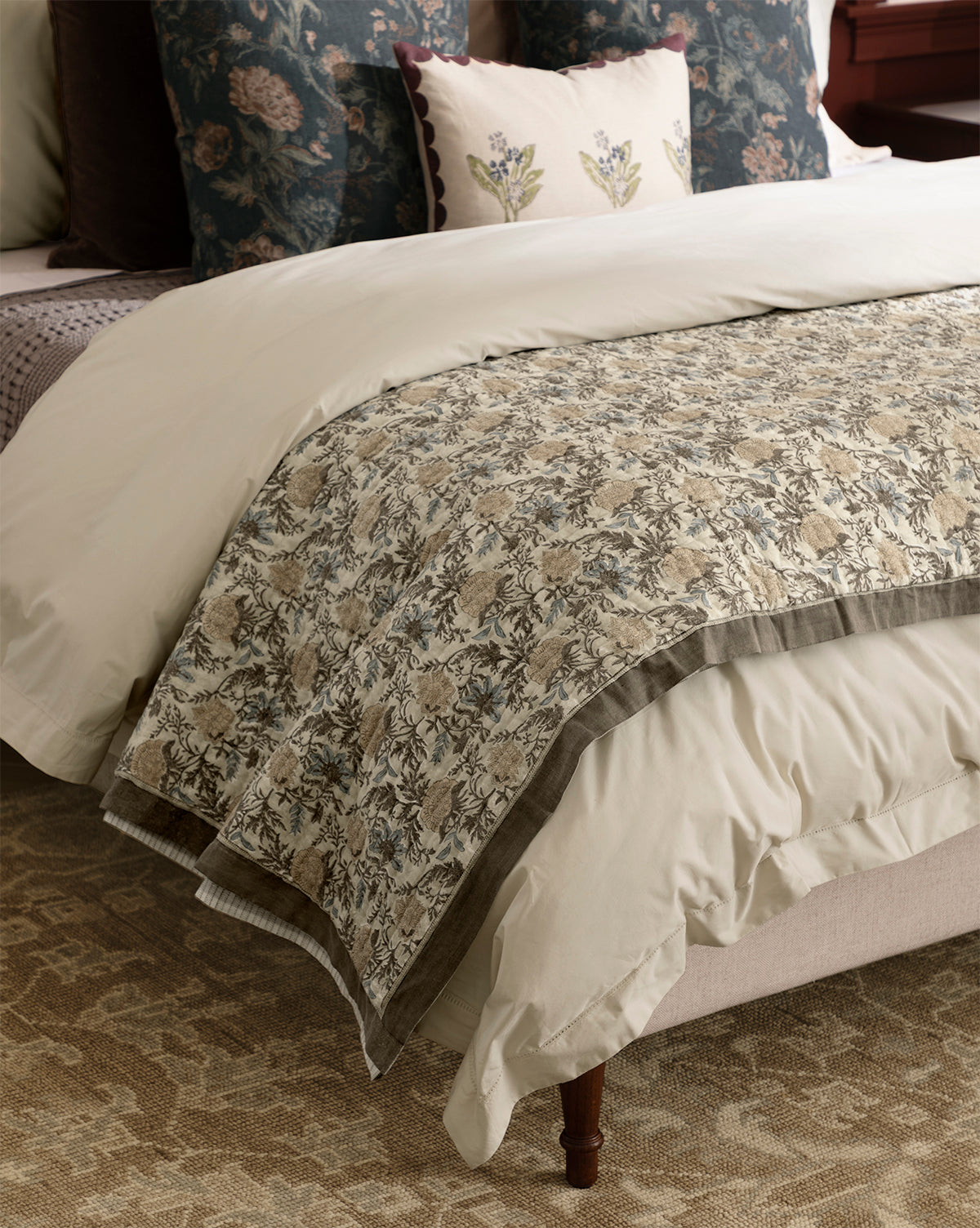 Audrey Tan Block Print Quilt