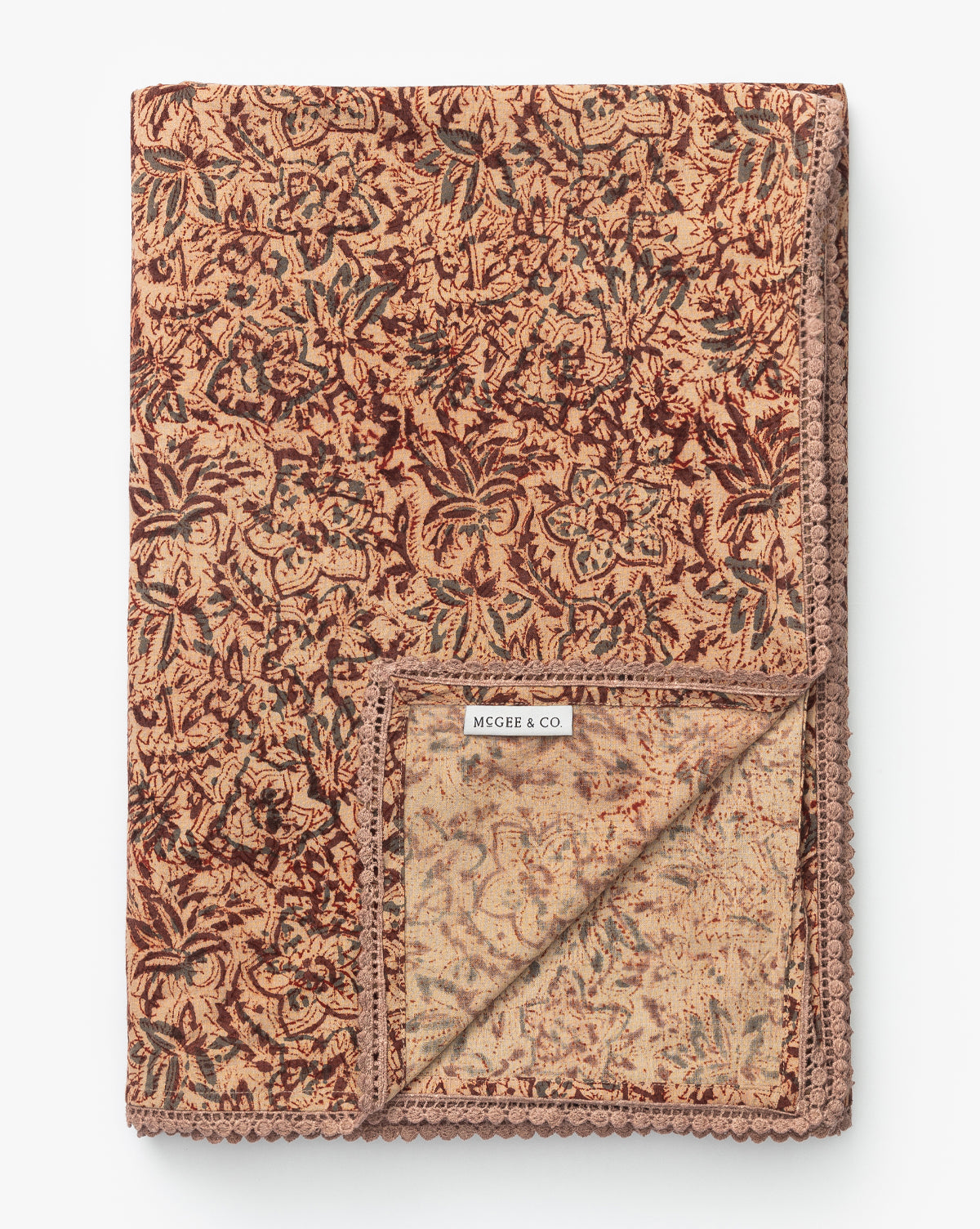 Anarkali Block Print Floral Tablecloth