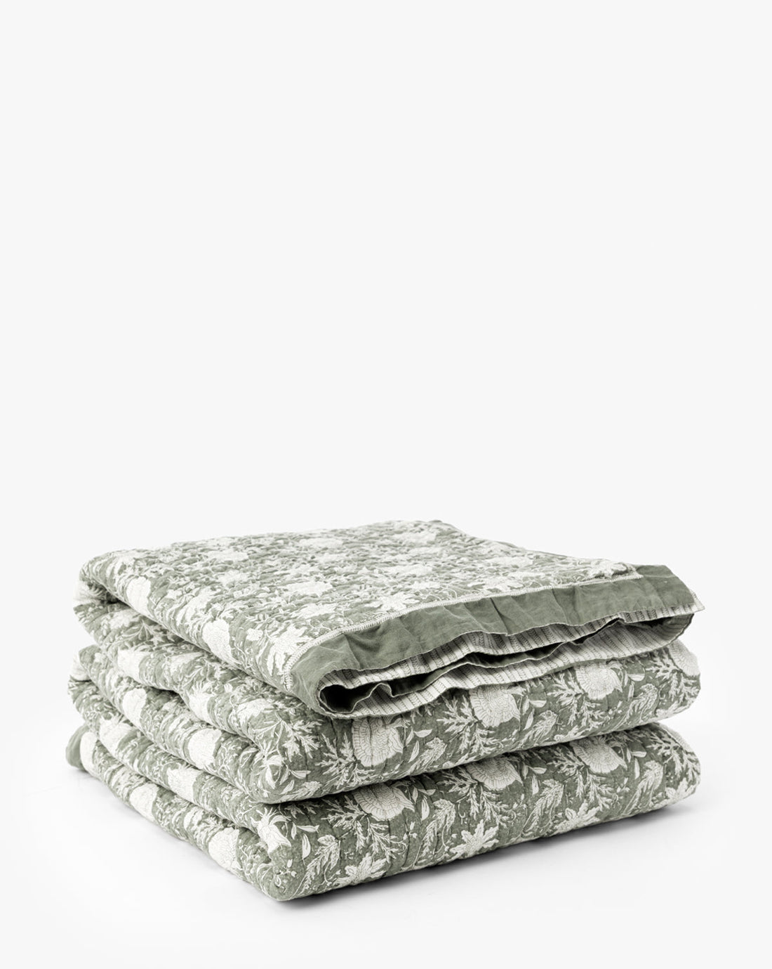 Audrey Sage Block Print Quilt