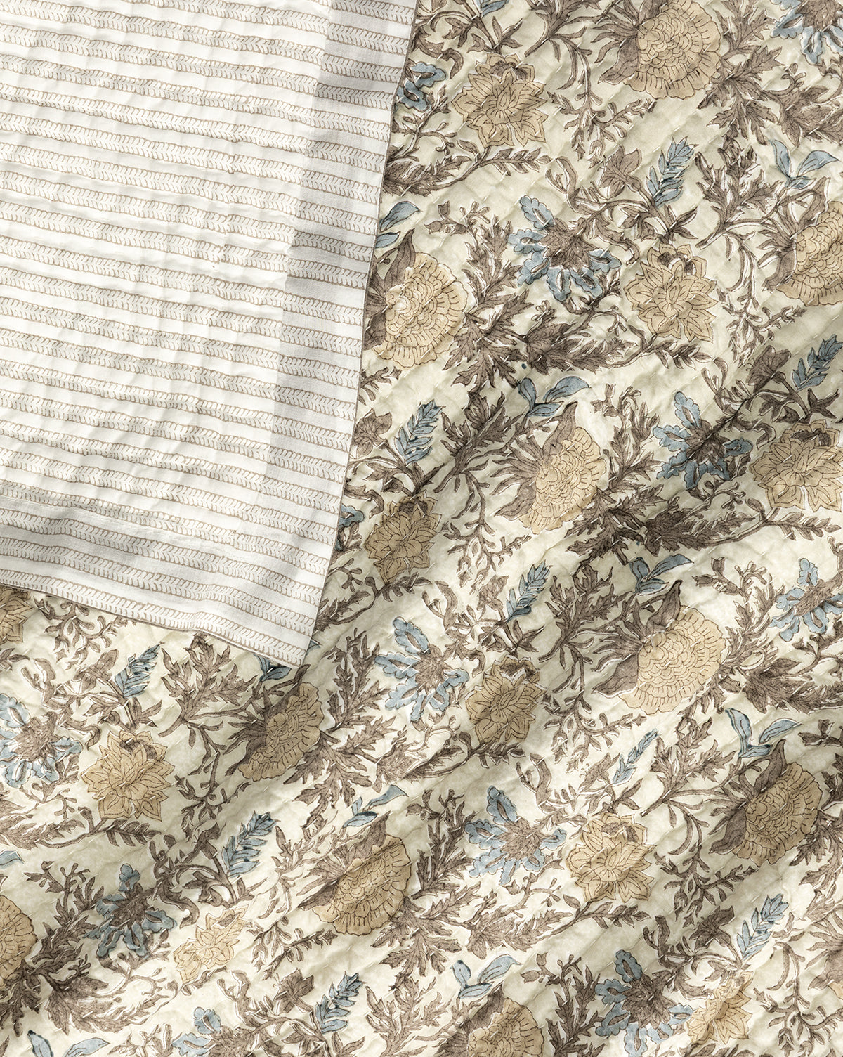 Audrey Tan Block Print Quilt