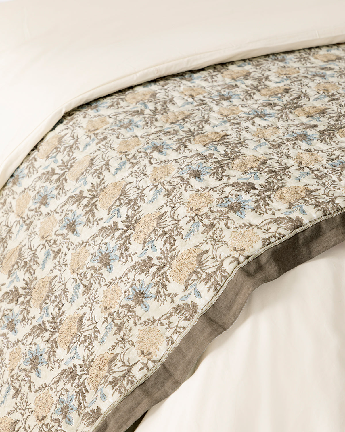 Audrey Tan Block Print Quilt
