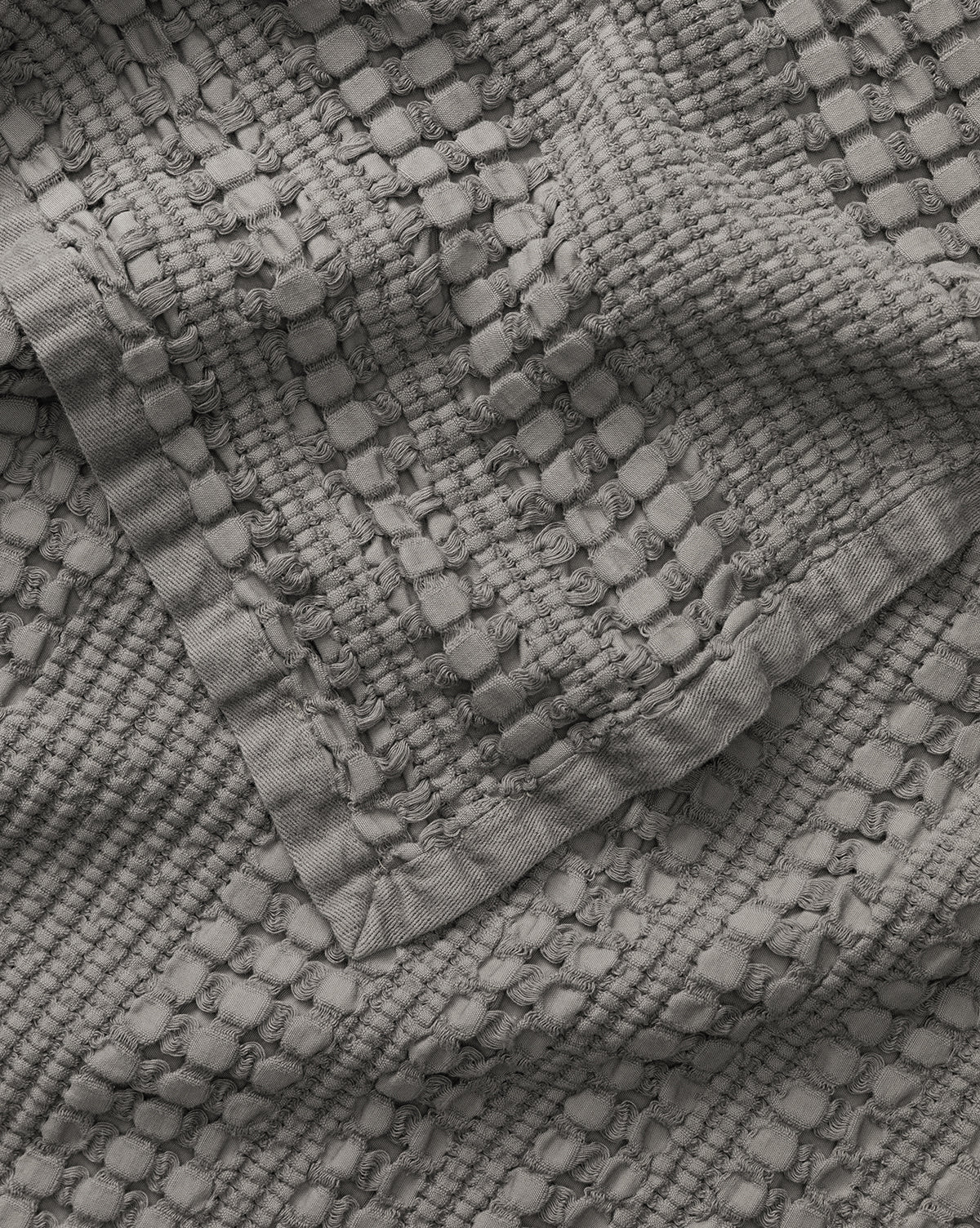 Carnel Gray Waffle Blanket