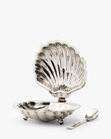 Clam Shell Serving Dish with Spoon
