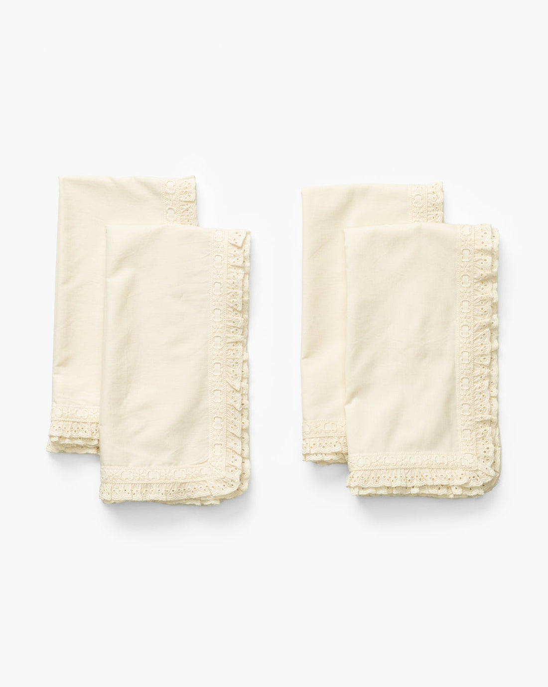 Lace Trim Napkins (Set of 4)
