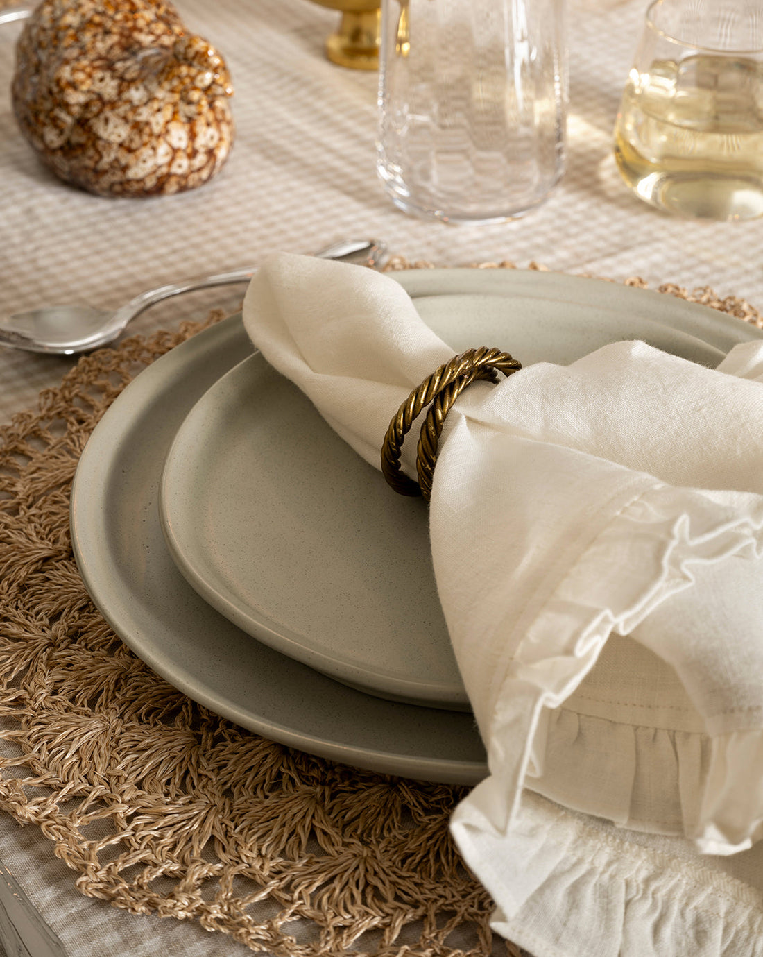 Aiden Soft Gray Dinner Plate